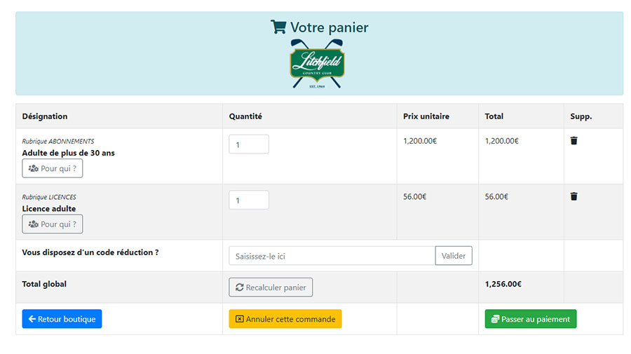 Grer les comptitions sur Tee1golf.com